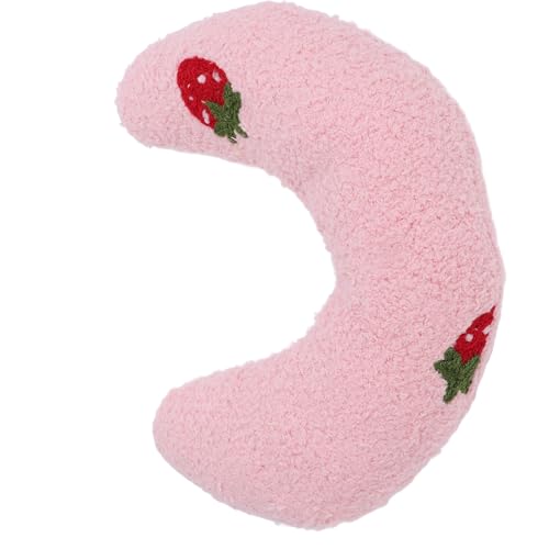 Naroote Hundekissen, Einfaches Reinigen von Haustier U -gepacktem Kissenbezug Rändern für das Haus (Pink+Erdbeermuster) von Naroote