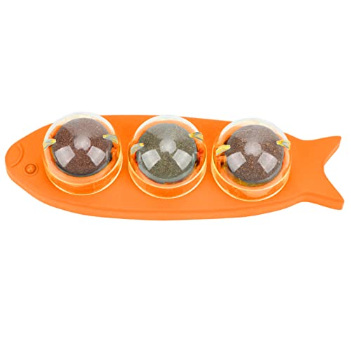 Naroote Katzenfisch -Wandkugeln, Katzenfisch -Wandkugelspielzeug Gesunde Kauen Mehrzweck Kunststoff für Katzen (ORANGE) von Naroote