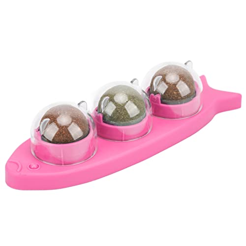 Naroote Katzenfisch -Wandkugeln, Katzenfisch -Wandkugelspielzeug Gesunde Kauen Mehrzweck Kunststoff für Katzen (PINK) von Naroote