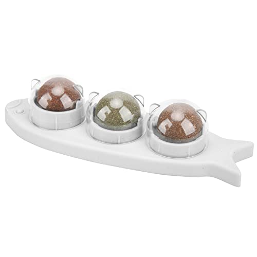 Naroote Katzenfisch -Wandkugeln, Katzenfisch -Wandkugelspielzeug Gesunde Kauen Mehrzweck Kunststoff für Katzen (White) von Naroote