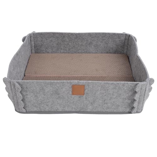 Naroote Katzenkratzkastenbett, Konsequente Interaktive Katzenkratzkastenbrett, Stilvoller Look für Zuhause und Innenräume (Katzennest (grau)) von Naroote