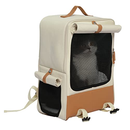 Naroote Katzenrucksack, Verschleißfester, Atmungsaktiver, Faltbarer Mehrzweck-Rucksack mit Großer Kapazität für Haustiere Zum Gehen auf Reisen von Naroote