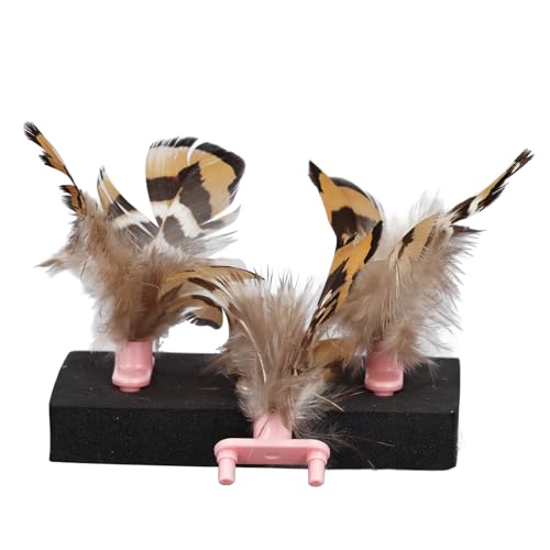 Naroote Katzenspielzeug, Fördert die Durchblutung, Katzenspielzeug mit Weichen Federn, Angstreduzierung, Kunststoff, 3 Stück, Interaktiv, für Zuhause und Drinnen (PINK) von Naroote