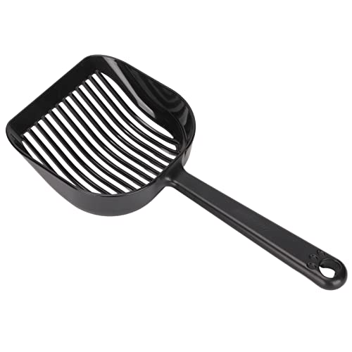 Naroote Katzenstreu -Schaufel, Müllschaufel 5mm Abstandsfilterdesign Katzenkotschaufel mit Ergonomischem Griff Kitty Wurf Scoop für Cat Müllbox, 10.2x4.6x1.4in (Schwarzer regulärer Stil) von Naroote