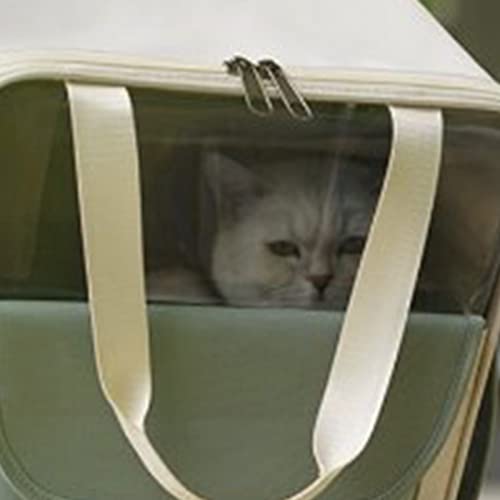 Naroote Katzentragetasche, Tragbar, Große Kapazität, Tragbar, Atmungsaktiv, Transparentes Fensterdesign, Haustierrucksack für die Reise (Grün) von Naroote