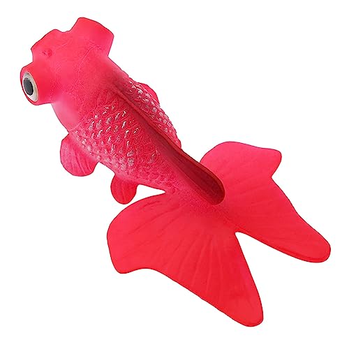 Naroote Kleine Fische aus Silikon, realistisch, langlebig, Aquarell-Dekoration, Aquarium-Ornament für Aquarium (roter Goldfisch Nr. 5) von Naroote