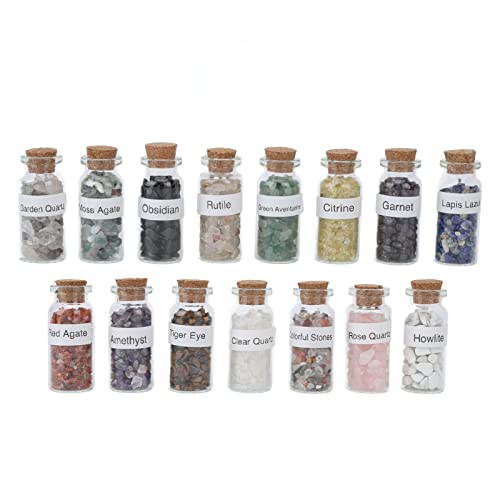 Naroote Kleine Flaschen -Chakra -Chips, 15 stcs Set Einzigartige Meditationsmischungschips für Zuhause Naroote Kleine Flaschen -Chakra -Chips, 15 stcs Set Einzigartige Meditationsmischungschips für Zuhause von Naroote