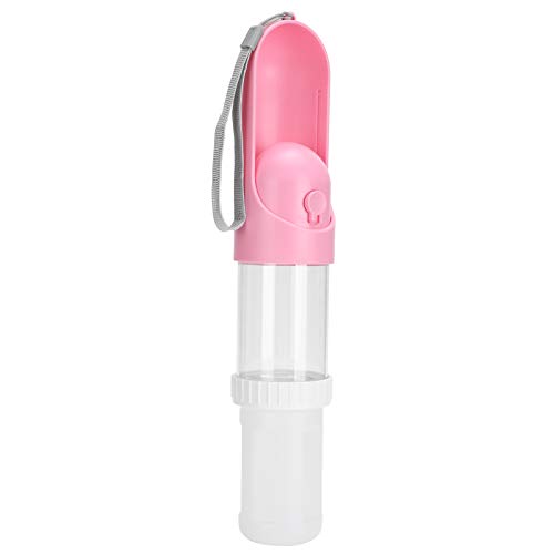 Naroote Leckflasche Wasser, Tierflasche Kleine Tragbare Wasserflasche für Tiere mit Einer Tasse für Haustiere Zum Reisen (Versenkbares Wasser Getreide Tasse Pulver) von Naroote