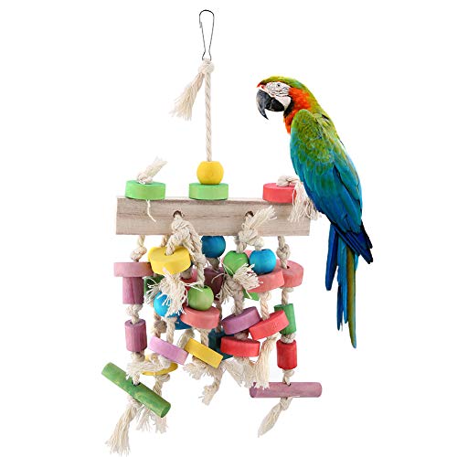 Naroote Papagei Spielzeug,Papagei Kauspielzeug Papagei, der Spielzeug, Haustier Vogel lustige Schwingen h?ngende Leiter kletternde Versorgungsmaterial Holz Zusatz kaut von Naroote