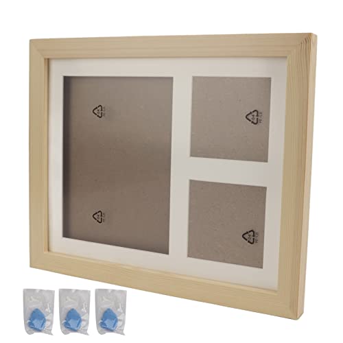 Naroote Pawprint Gedenkset, Pet Memorial Photo Frame Premium -Material mit Tonform für Kostenlose Bonusvorlage für Druckpfoten (Holzrahmen) von Naroote