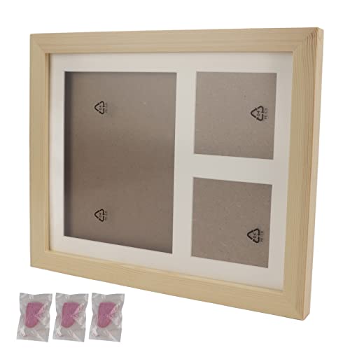 Naroote Pawprint Gedenkset, Pet Memorial Photo Frame Premium -Material mit Tonform für Kostenlose Bonusvorlage für Druckpfoten (Holzrahmen) von Naroote