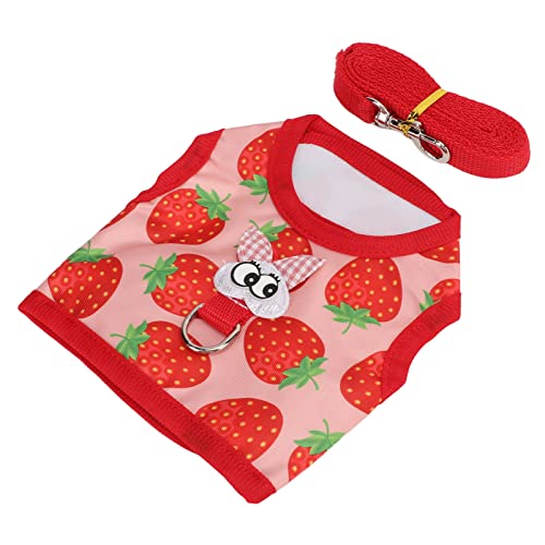 Naroote Pet Bunny Weste, Haustier Bunny Kleidung Erdbeermuster Nylon für Kaninchen für Meerschweinchen (M) von Naroote
