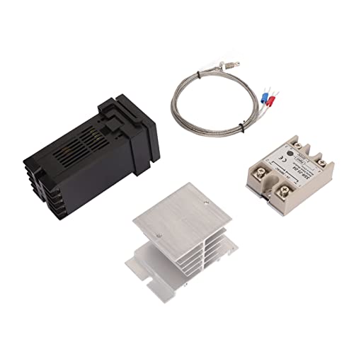 Naroote Thermostat, 4 Stück Hochpräziser PID-Multifunktions-Temperaturregler, Intelligentes Wasserdichtes Thermoelement-Kühlkörperrelais für die Stromversorgung (25A) von Naroote