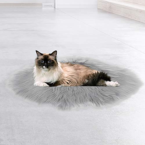 Naroote Tierische Elektrische Decke, Weiche wasserdichte Katzenheizkissen, Lange Plüsch Konstante Temperatur Zum Schlafen Halten Warmes Katzen Haustier (Nachahmung Nerzfell grau) von Naroote
