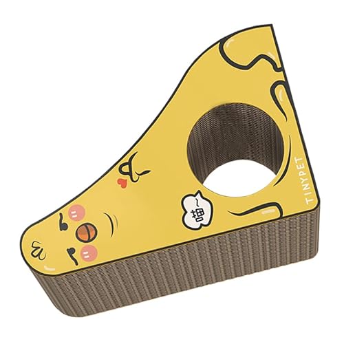 Triangle Cat Scratcher, Langlebiger Spaß Interaktive Kratzbretter Ergonomisches Schutzmöbel Wellpappe für Haustierbedarf (Küken) von Naroote