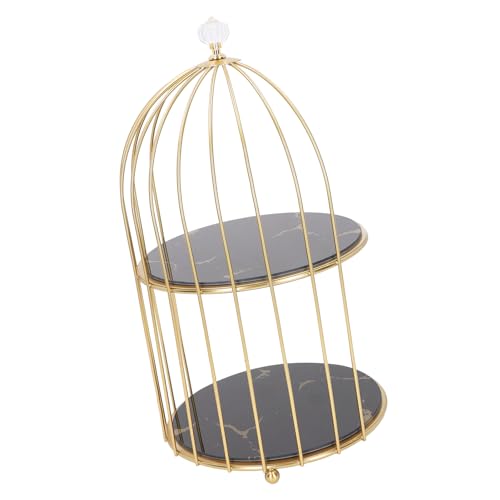 Naroote Vogelkäfig-Organizer, Leicht zu Reinigen, Doppellagiges Aufbewahrungsregal, Multifunktional, Platzsparend, Goldener Rahmen, Verschleißfest, für Badezimmer-Arbeitsplatte Naroote Vogelkäfig-Organizer, Leicht zu Reinigen, Doppellagiges Aufbewahrungsregal, Multifunktional, Platzsparend, Goldener Rahmen, Verschleißfest, für Badezimmer-Arbeitsplatte von Naroote