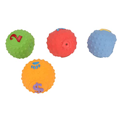 Naroote Welpen-Apportierspielzeug, Latex-Hundekauball-Spielzeug, 4 Lustige Muster, Quietschend für den Außenbereich von Naroote