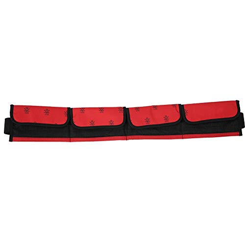 Tauchgürtel, einstellbare Schnalle Nylon Weight Diving Belt, kompakter, starker Schnorchelgürtel, zum freien Tauchen(red, 4 Pockets) von Naroote