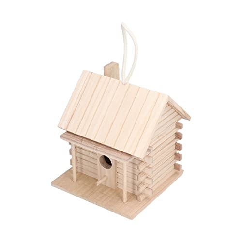 Vogelhaus aus Holz, umweltfreundliche Blockhütte, Vogelhaus, sicheres Versteck für Außendekoration, für Inneneinrichtung, Hausdekoration von Naroote