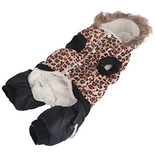Winter-Hundekleidung mit Leopardenmuster, Bequem, Warm und Sauber, Verhindert Haarausfall, Kleidung für Mittelgroße Hunde (L) von Naroote