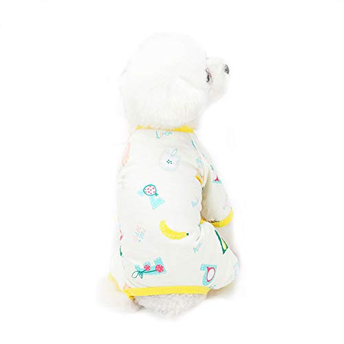 Haustier-Kleidung, Hunde-Shirt, 4 Beine, Overall, leichter Schlafanzug für Welpen, kleine, mittelgroße Hunde (XL, gelb) von NashaFeiLi
