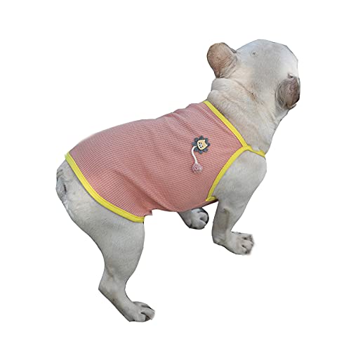 Haustier-Kleidung für Hunde, dünnes Hemd, ordentliches Katzen-T-Shirt aus Baumwolle, Bekleidung für kleine und mittelgroße Hunde (S, Pink) von NashaFeiLi