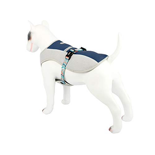 Haustiergeschirr, Hundegeschirr, kühlend, reflektierend, verstellbar, Netzgewebe, für mittelgroße und große Hunde (M, blau) von NashaFeiLi