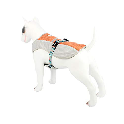 Haustiergeschirr, Hundegeschirr, kühlend, reflektierend, verstellbar, Netzgewebe, für mittelgroße und große Hunde (XL, Orange) von NashaFeiLi