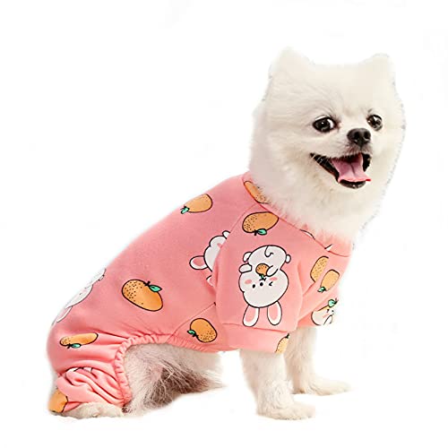 Haustierkleidung, Hunde-Pyjama, Welpen-Overall, Hunde-Outfit, Katzen-Einteiler für Welpen, kleine und mittelgroße Hunde (XS, Rosa) von NashaFeiLi