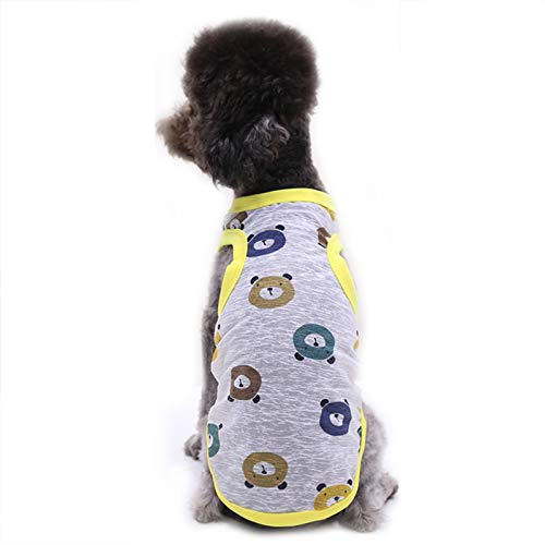 Haustierkleidung, Hunde-Shirt, Katzen-Weste, Sonnenschutzmittel, cooles Kostüm für Welpen, kleine, mittelgroße Hunde (S, Bärenkopf) von NashaFeiLi