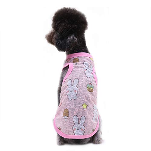 Haustierkleidung, Hunde-Shirt, Katzen-Weste, Sonnenschutzmittel, cooles Kostüm für Welpen, kleine, mittelgroße Hunde (XL, rosa Kaninchen) von NashaFeiLi