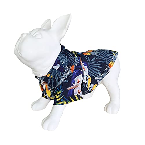 Hawaii-Hunde-Shirt, Sommer, cool, Strand, Katze, Weste, Kostüm für kleine und mittelgroße Hunde (XS, Marineblau) von NashaFeiLi