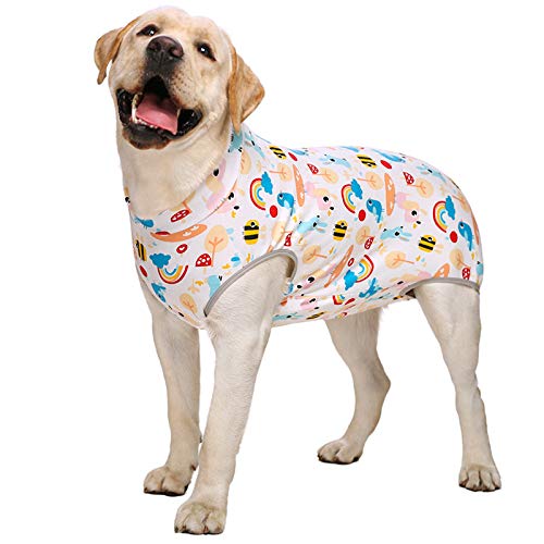 Hundeanzug mit Reißverschluss, gestreiftes Hemd, Baumwolle, für große Hunde (36#, Rainbow Island) von NashaFeiLi