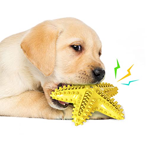 Hundespielzeug, quietschendes Spielzeug, interaktives Kauspielzeug, Zahnreinigung, schwimmendes Spielzeug für kleine, mittelgroße und große Hunde (gelb) von NashaFeiLi