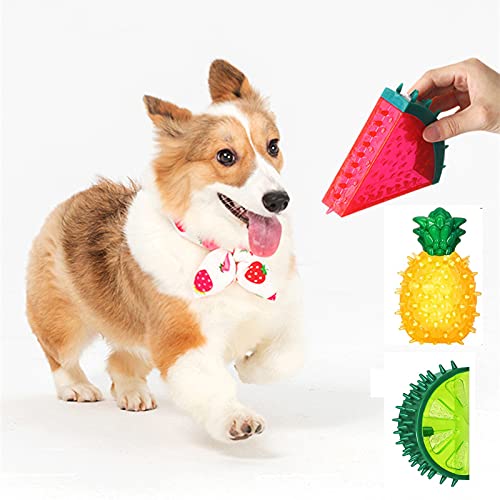 Kauspielzeug für Haustiere, kühlendes Obst-Design, zum Zahnen, für Welpen, kleine, mittelgroße und große Hunde, 3 Stück von NashaFeiLi
