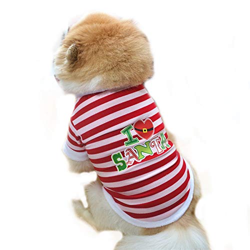 NashaFeiLi Haustier-Kleidung, Weihnachtspullover für kleine Hunde und Katzen, Größe L, Rot von NashaFeiLi