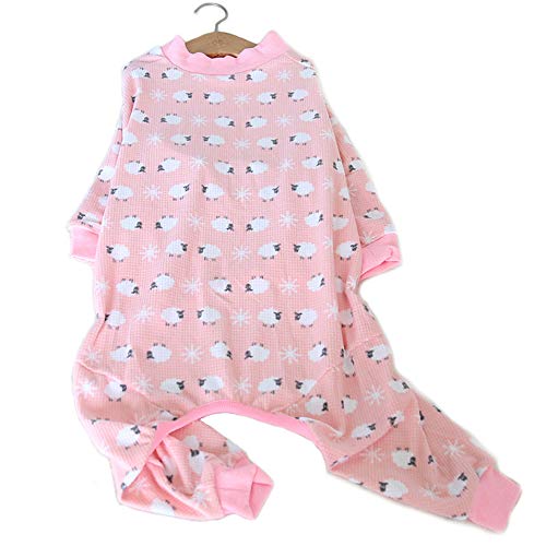 NashaFeiLi Haustier-Kleidung, großer Hund Vierbeiner-Overall aus Baumwolle mit Hemd, warmer Schlafanzug für mittelgroße Hunde und große Hunde (9#, Pink) von NashaFeiLi