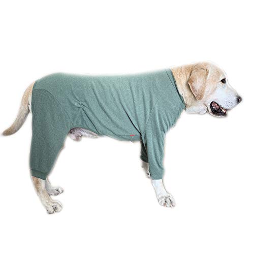 NashaFeiLi Haustier-Pyjama, großer Hund Vierbeiner-Overall aus Baumwolle, Golden Retriever Kostüm für große Hunde (8, grün) von NashaFeiLi