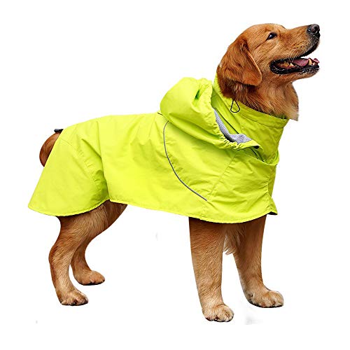 NashaFeiLi Haustier-Regenmantel, Hunde-Kapuzenjacke, wasserdicht, Nylon, verstellbar, Regenbekleidung für mittelgroße und große Hunde (M) von NashaFeiLi