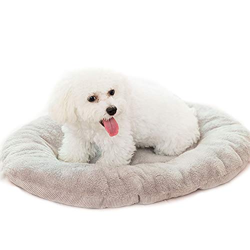 NashaFeiLi Haustierbett, warme Schlafmatte für Hunde und Katzen, rund, rutschfest, Größe M, Grau von NashaFeiLi