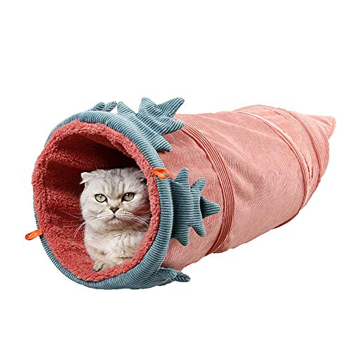 NashaFeiLi Haustierkanal, faltbar, für Katzen, Gemüse, Tunnel, warm, sicher, weich, Spielzeug für Katzen von NashaFeiLi