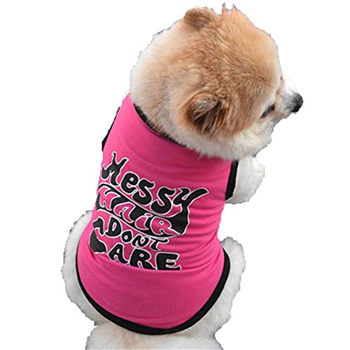 NashaFeiLi Haustierkleidung, süßes Hunde-T-Shirt, Baumwolle, atmungsaktiv, rosafarben, für kleine Hunde von NashaFeiLi