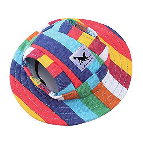 NashaFeiLi Haustiermütze, Prinzessinnen-Hut, rund, verstellbar, Sonnenschutz, Kappe für Welpen, Hund, Katze (S, Farbe) von NashaFeiLi
