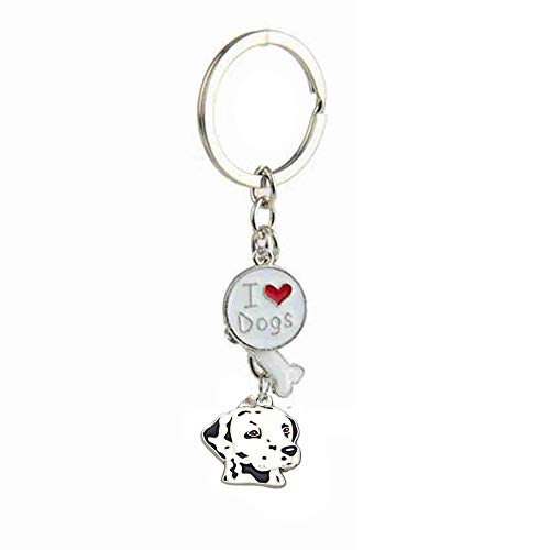 NashaFeiLi Hunde-Schlüsselanhänger, Welpen-ID-Tags, Metall-Schlüsselanhänger, Liebes-Anhänger, Geburtstagsgeschenke für Frauen und Männer (23-Dalmatiner) von NashaFeiLi