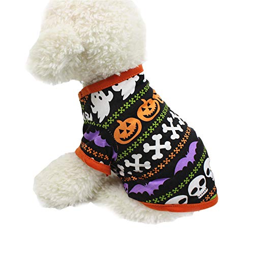NashaFeiLi Hunde-Shirt, Halloween-Kürbis-Kostüm, Welpen-Sweatshirt, Katzen-T-Shirt, Weste, Cosplay-Kleidung (XL, Kürbis) von NashaFeiLi