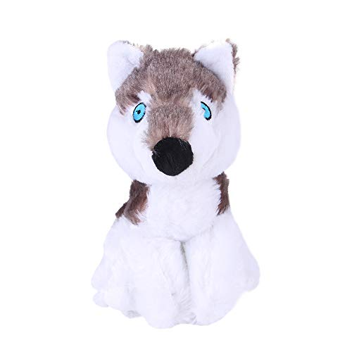 NashaFeiLi Hundespielzeug, Quietschspielzeug, Plüsch-Kauspielzeug, interaktives Spielzeug für kleine, mittelgroße und große Hunde (grauer Wolf) von NashaFeiLi