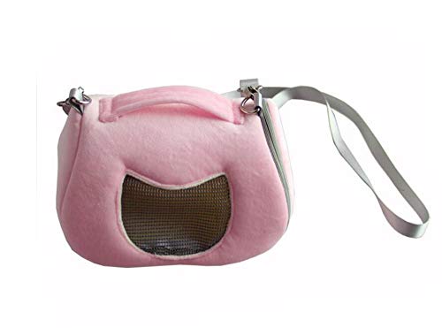NashaFeiLi Pet Mnin Tasche für kleine Hamster, tragbar, atmungsaktiv, mit Schultergurt (Pink) von NashaFeiLi