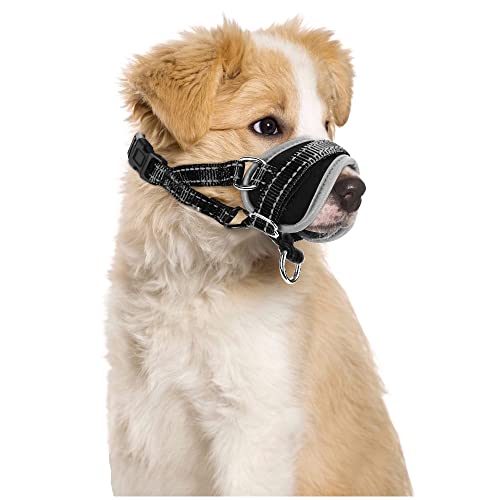 Nasjac Maulkorb für Hunde, Verstellbare Weicher Nylon maulkorb um Beißen zu verhindern Anti-Bellen Stoppen Sie das Kauen Essen Atmungsaktiv Hundemundschutz für kleine Hunde von Nasjac