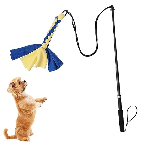Nasoalne Hundespielzeug mit Flirtstange - Verstellbare Wurfstange für Hunde mit Zerrspielzeug,Flexible Trainingsstange für Hunde, Haustier-Trainingsstange für draußen und drinnen, stimuliert von Nasoalne