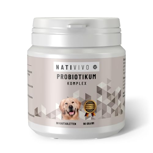 NatiVivo Probiotikum Komplex - 120 Probiotika Darmkur Dia Tabs gegen Sodbrennen & Durchfall. Unterstützt das Immunsystem, die Verdauung, Darmflora & Darmsanierung bei Hunden. Made in Germany! NatiVivo Probiotikum Komplex - 120 Probiotika Darmkur Dia Tabs gegen Sodbrennen & Durchfall. Unterstützt das Immunsystem, die Verdauung, Darmflora & Darmsanierung bei Hunden. Made in Germany! von NatiVivo